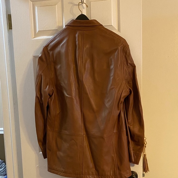Men's Polo Ralph Lauren Brown Leather Jacket - Picture 3 of 3
